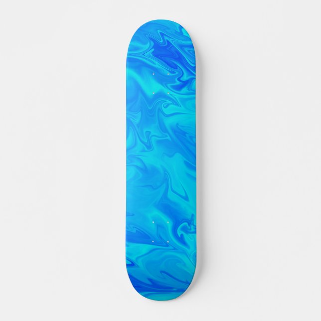 Skateboard Bleu de marbre Swirl Aqua (Devant)