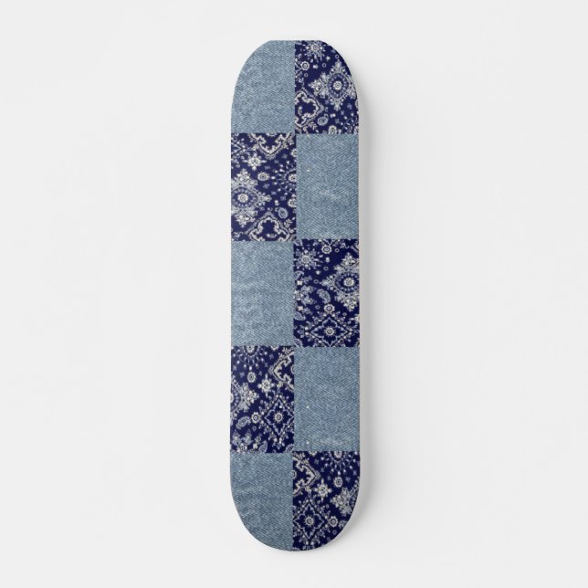 Skateboard Bleu Denim Bandana Skate (Devant)