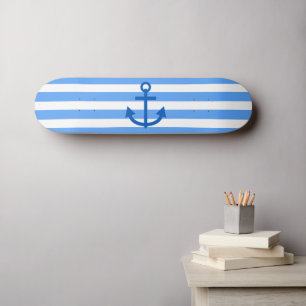 Skateboard Bleu et blanc Ancre
