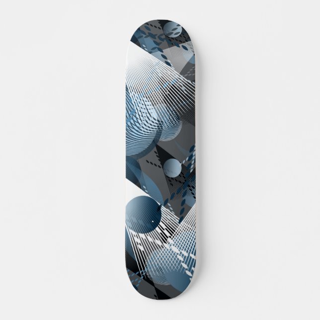 Skateboard Bleu et gris. Résumé. (Devant)