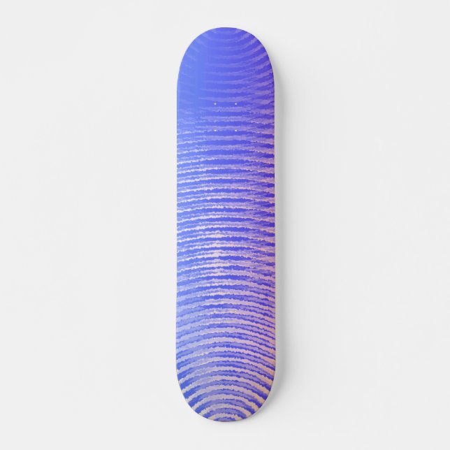 Skateboard Bleu et orange, ondes sonores motif (Devant)