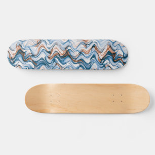Skateboard Bleu et orange ondulé Motif courbe