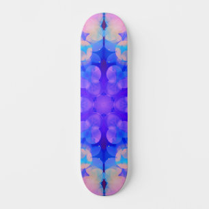 Skateboard Bleu et rose Gradient Pastel Bubble Art