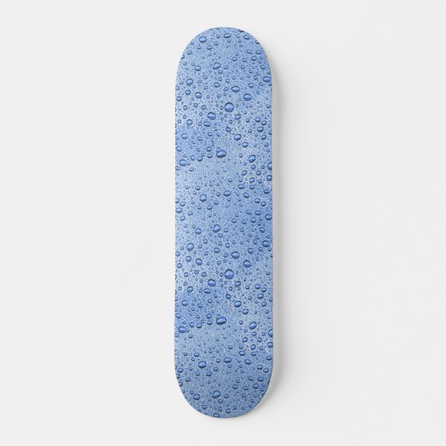 Skateboard Bleu gouttelettes d'eau (Devant)