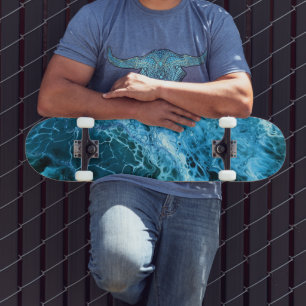 Skateboard Bleu marbre
