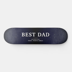 Skateboard Bleu noir cuir meilleur papa fête du Père