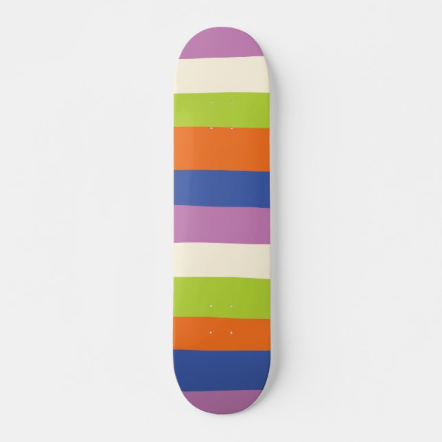 Skateboard Bleu, orange, violet, vert et (Devant)