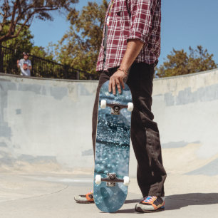 Skateboard Bleu sarcelle Glitter Glam océanique 1