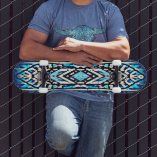 Skateboard bleu surfer