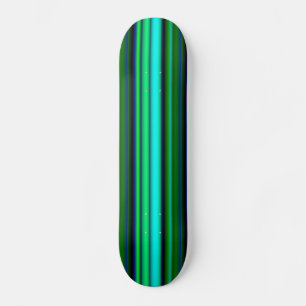 Skateboard Bleu Vert arc-en-ciel rayures