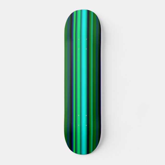 Skateboard Bleu Vert arc-en-ciel rayures (Recto)