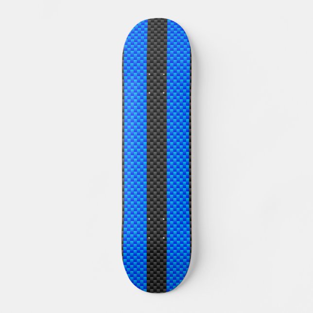 Skateboard Bleu Vibrant fibre de carbone style bandes de cour (Recto)