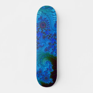 Skateboard Bleu vif look nautique Fractal Fleurs de mer