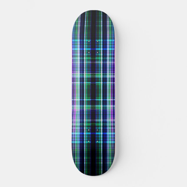 Skateboard Bleu vintage rayures rugueuses motif (Recto)