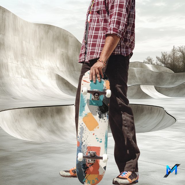 Skateboard Blocage Abstrait - Art minimaliste terrestre (Créateur téléchargé)