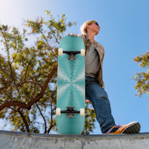 Skateboard Blocs 3D en bleu glace et vert