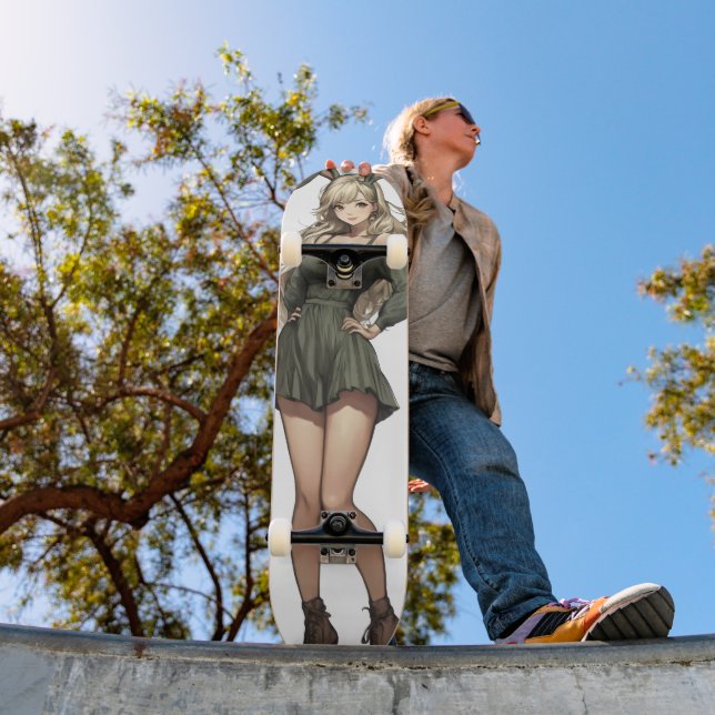 Skateboard Blond Bunny Girl Anime (Extérieur 1)