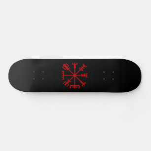 Skateboard Blood Red Vegvísir (Viking Compass)