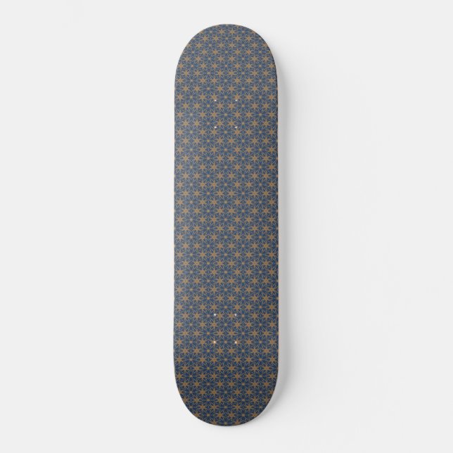 Skateboard Blue and Gold Petal Design (Recto)