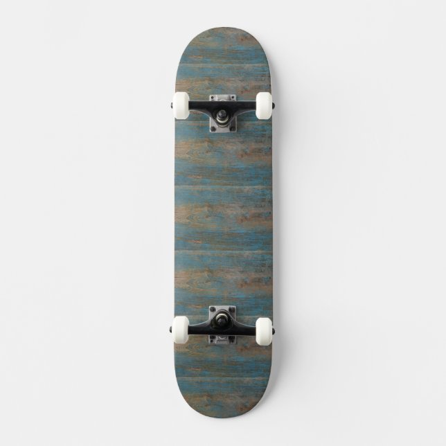 Skateboard Blue Beach Wood Texture (Recto)