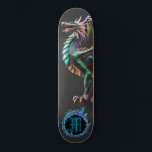 Skateboard *~* Blue Element AP88 Elemental Dragon Fierce<br><div class="desc">(Code de recherche AP88 pour trouver des articles similaires ) Transfert facile vers d'autres produits Zazzle. DRAGON Élément Élémentaire avec ANNEAU de FEU / FLAMES / FLAME et MONOGRAMME INITIAL pour votre nom - Conserver ou modifier ou supprimer le texte. Cette Fierce Popular skateboard de tendance chinoise style personnalisé pro...</div>