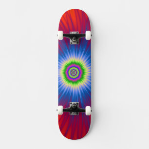Skateboard Blue Explosion on Red