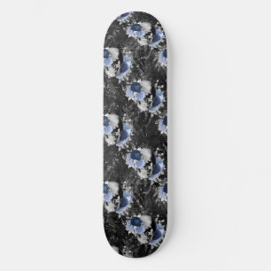Skateboard Blue Floral Skull Series Design 1