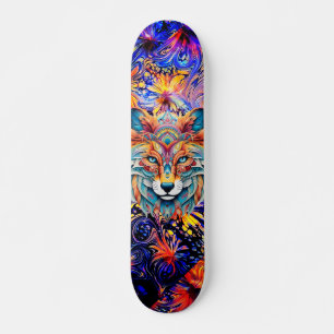 Skateboard Blue Goddess Abstrait Art & Boho Animal Face