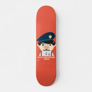 Skateboard "BLUE LINE BACON CREW" policier drôle
