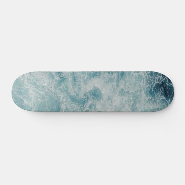 Skateboard Blue Ocean Summer Beach Waves (Horz)