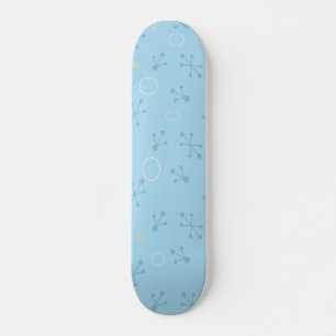 Skateboard Blue Retro 50's Swingers Star Wallpaper Pattern