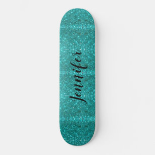 Skateboard Blue Sparkle Filles personnalisées