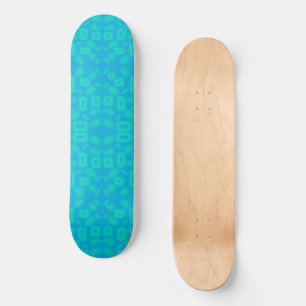 Skateboard Blue Turquoise Frosted Glass Motif Art Abstrait