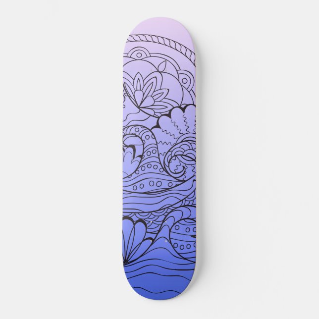 Skateboard blue waves (Recto)