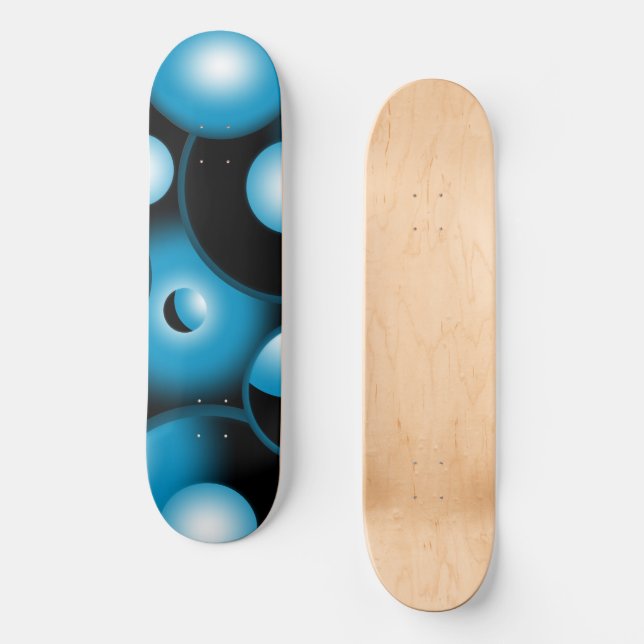 Skateboard Blues Cercle Concentré Orbital Art Abstrait (Recto)