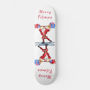 Skateboard Bodybuilder Santa Claus avec cadeaux de Noël - Amu