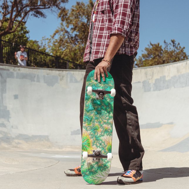 Skateboard Bohème Vibrant Trippy Fractal Abstrait Spiral (Extérieur 2)