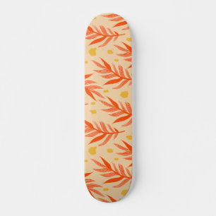 Skateboard Boho Orange Tropical Feuille Jungle Plante esthéti