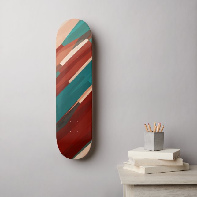 Skateboard Bois et turquoise (Art mural)