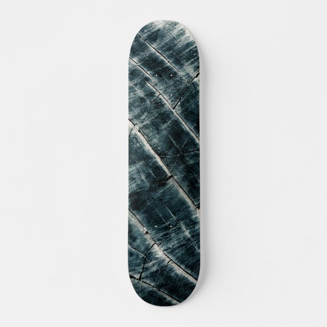 Skateboard Bois peint en bleu (Devant)
