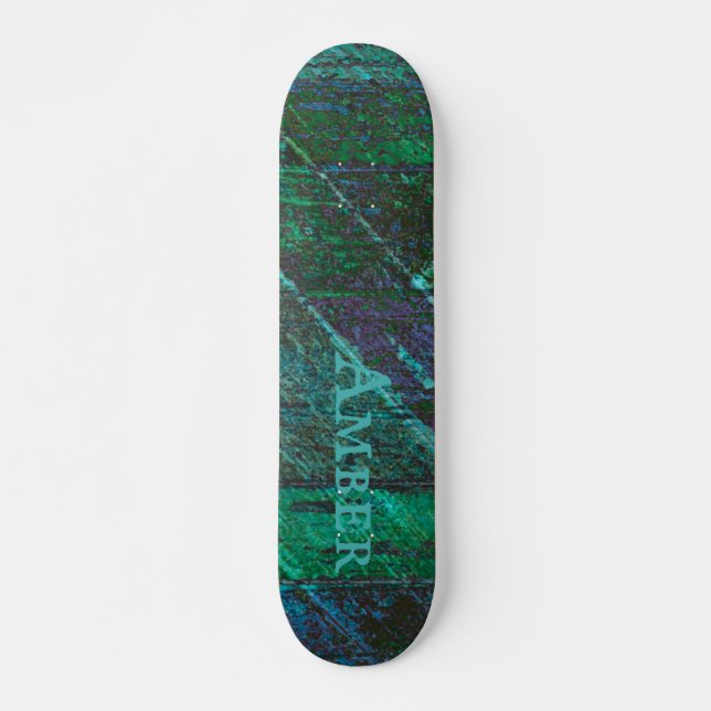 Skateboard Bois Traditionnel Rustique Vert Personnalisé (Devant)