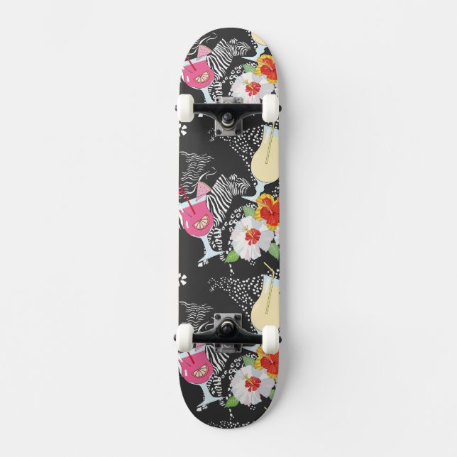 Skateboard Boissons tropicales avec des animaux (Recto)