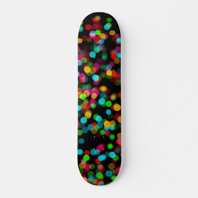 Skateboard Bokeh design coloré (Devant)