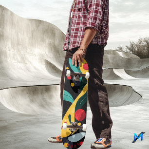 Skateboard Bold Organic Flow - Moderne Minimaliste Abstrait