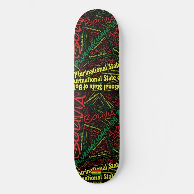 Skateboard Bolivia National Pride Wordcloud (Recto)