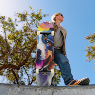 Skateboard Bonne aquarelle Sunny Puppy