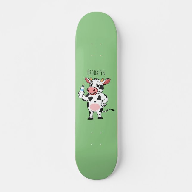 Skateboard Bonne vache avec dessin animé de biberon (Devant)