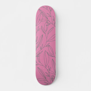 Skateboard Botanique rose et verte