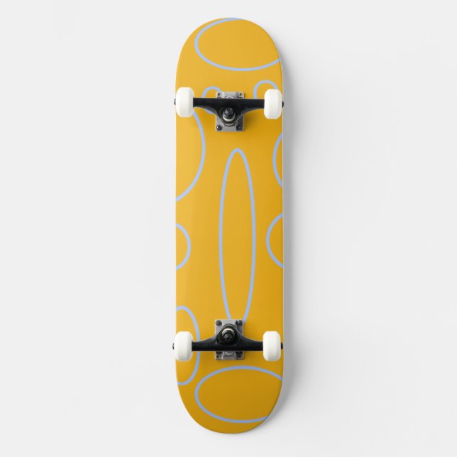 Skateboard Boucles cercles sur orange (Recto)