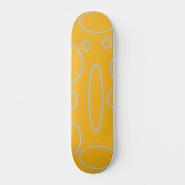 Skateboard Boucles sur boucles géométriques orange (Recto)